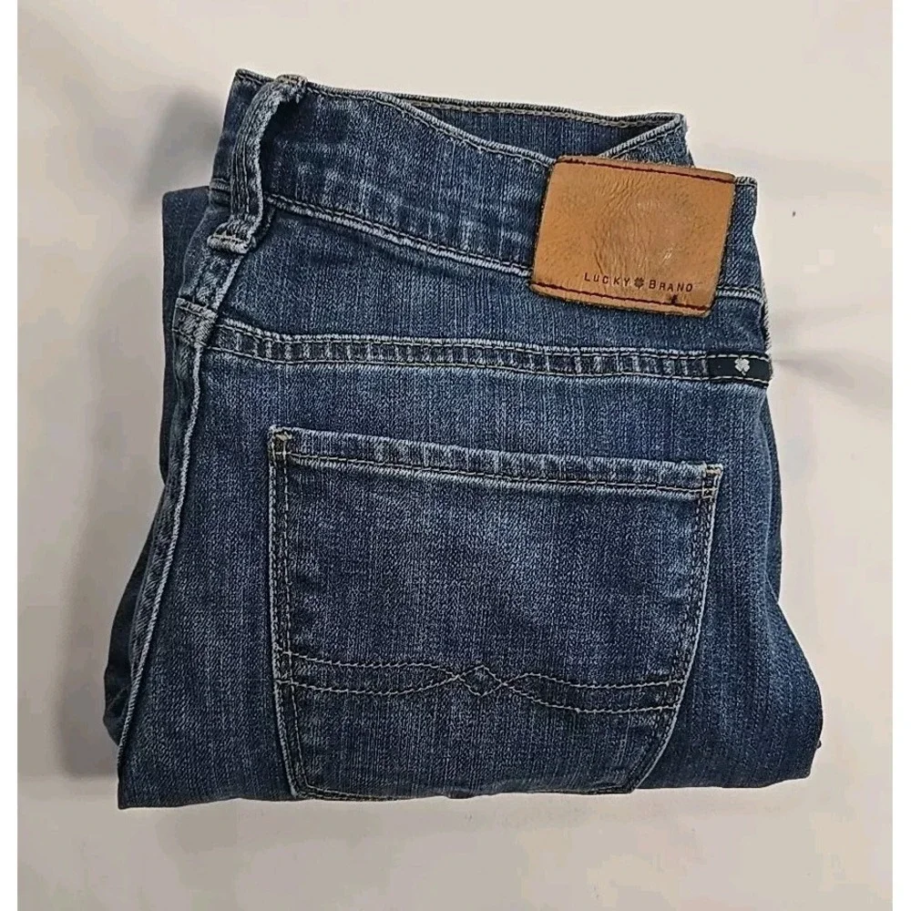 Lucky Brand Womens 2/26 Mollie Crop Slim Jeans Distressed Knee Hole Stretch Dark